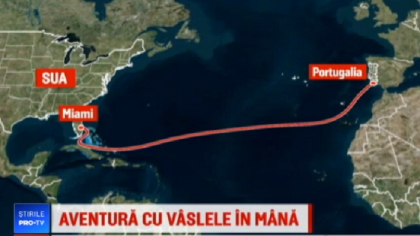 Aventura unui roman: prima traversare a Atlanticului, de la est la vest, intre doua continente Aventura unui roman: prima traversare a Atlanticului, de la est la vest, intre doua continente