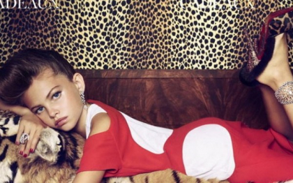 Thylane Blondeau, fetita care la 10 ani aparea pe coperta Vogue, e in centrul unei alte controverse. Cum a pozat aceasta