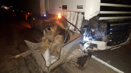 Grav accident intr-un sat din raionul Sangerei. Un TIR a lovit violent o caruta. Doi barbati, transportati la spital - GALERIE FOTO