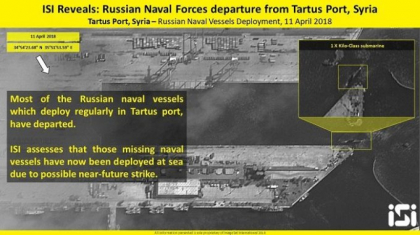 Rusia si-a retras 9 nave si 2 submarine din Tartus. Imaginile surprinse din satelit Rusia si-a retras 9 nave si 2 submarine din Tartus. Imaginile surprinse din satelit
