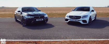 Toata lumea astepta sa vada duelul asta: noile BMW M5 si Mercedes E63 AMG S se intrec pe circuit - VIDEO Toata lumea astepta sa vada duelul asta: noile BMW M5 si Mercedes E63 AMG S se intrec pe circuit - VIDEO