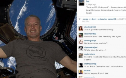 Primul "selfie" de pe orbita! Un astronaut din SUA este primul om care a postat o fotografie din spatiu pe Instagram Primul "selfie" de pe orbita! Un astronaut din SUA este primul om care a postat o fotografie din spatiu pe Instagram