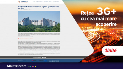 Confirmat de Systemics PAB - Unite este operatorul cu cea mai mare acoperire a retelei 3G din tara