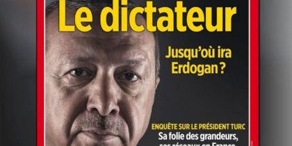 Macron reactioneaza dupa ce un afis al unei reviste critice cu Erdogan a fost inlaturat - FOTO si VIDEO
