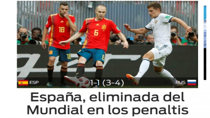 "Penaltyuri blestemate, Spania se intoarce acasa". Spaniolii, inmarmuriti dupa ce Rusia i-a scos de la Mondial