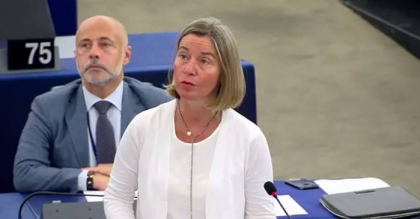 Discursul Federicai Mogherini in Parlamentul European, inainte ca sa fie adoptata rezolutia prin care a fost suspendata asistenta macrofinanciara acordata Moldovei: "Invalidarea alegerilor a fost netransparenta" Discursul Federicai Mogherini in Parlamentul European, inainte ca sa fie adoptata rezolutia prin care a fost suspendata asistenta macrofinanciara acordata Moldovei: "Invalidarea alegerilor a fost netransparenta"