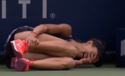 Momentul in care Buzarnescu s-a accidentat la picior. Romanca a plans de durere - VIDEO