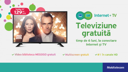 Primeste 6 luni de televiziune digitala gratuita la conectarea serviciilor de Internet fix si IPTV de la Moldtelecom