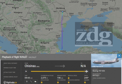 Avionul care i-a expulzat pe cetatenii turci, zbor sub umbrela Air Moldova si aterizare pe un aeroport militar din Turcia? - FOTO/ZdG.md