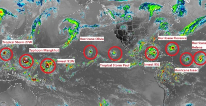 9 furtuni tropicale formate simultan pe planeta. Ce spun expertii despre fenomen