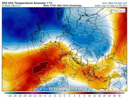 Un val de ger arctic ajunge in Europa. Potrivit unei harti publicate de severe-weather.eu, temperaturile vor scadea si in Republica Moldova. Ce spun specialistii moldoveni