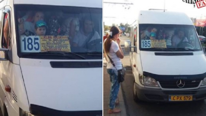 Amenda primita de soferul unui microbuz de ruta din capitala care a fost surprins circuland cu vehiculul ticsit cu pasageri: "Ii duce ca pe niste animale" - FOTO