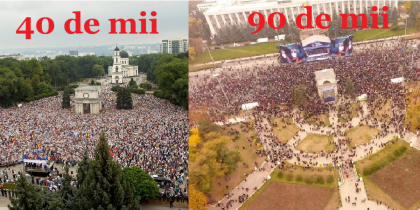 Cum calculeaza politia numarul cetatenilor din PMAN: 40 de mii la protestul lui Nastase si 90 de mii la Adunarea lui Plahotniuc - ZdG.md