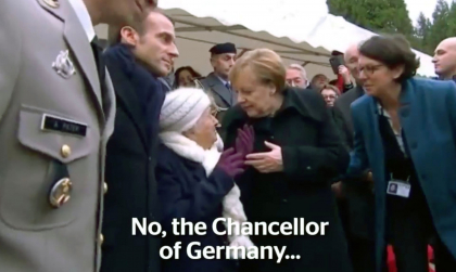 Reactia lui Merkel cand o batranica o intreaba daca e sotia lui Macron - VIDEO Reactia lui Merkel cand o batranica o intreaba daca e sotia lui Macron - VIDEO