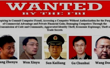 Situatie tensionata intre China si SUA. FBI-ul a dat in urmarire 5 ofiteri chinezi pentru spionaj informatic