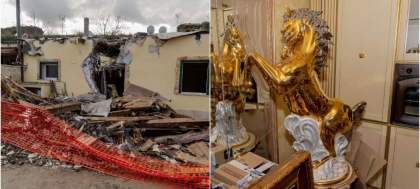 Guvernul italian le-a declarat razboi mafiotilor. Imagini incredibile: politistii au intrat cu buldozerele in vilele poleite cu aur - GALERIE FOTO