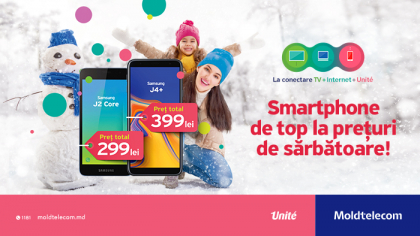 Conecteaza 3 servicii Moldtelecom intr-un singur abonament - Internet, Televiziune, Unite si bucura-te de smartphone-uri de top la un pret special de sarbatoare Conecteaza 3 servicii Moldtelecom intr-un singur abonament - Internet, Televiziune, Unite si bucura-te de smartphone-uri de top la un pret special de sarbatoare