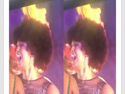Momentul in care parul castigatoarei Miss Africa 2018 ia foc pe scena - VIDEO