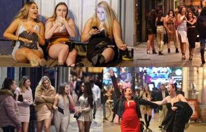 Traditionalul "dezmat" de Revelion in UK. Tineri in lenjerie intima si beti pe strazi - FOTO