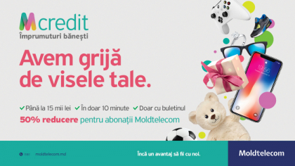 Viseaza si realizeaza acum! Moldtelecom iti ofera imprumuturi banesti prin Mcredit - un serviciu inovator, unic pe piata de telecomunicatii Viseaza si realizeaza acum! Moldtelecom iti ofera imprumuturi banesti prin Mcredit - un serviciu inovator, unic pe piata de telecomunicatii