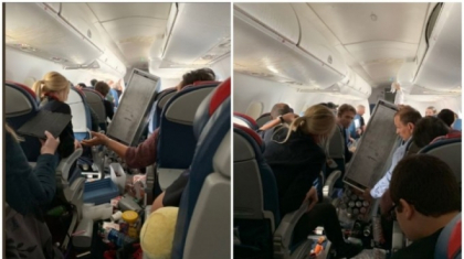 Clipe de groaza pentru pasagerii unui avion care s-a prabusit in gol de doua ori - VIDEO Clipe de groaza pentru pasagerii unui avion care s-a prabusit in gol de doua ori - VIDEO