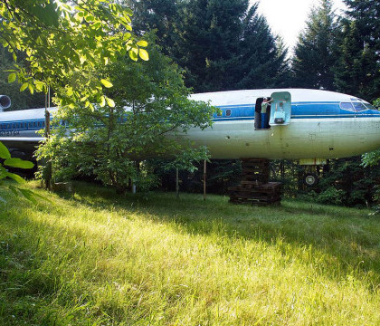 A transformat un avion Boeing 727 intr-o casa de vis. Toti au vrut sa vada cum arata interiorul