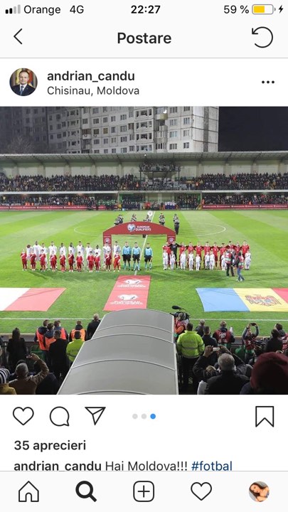 Mai multi politicieni s-au fotografiat la stadionul Zimbru. Candu, Nastase, dar si alti deputati - prezenti la meciul Moldova-Franta - GALERIE FOTO