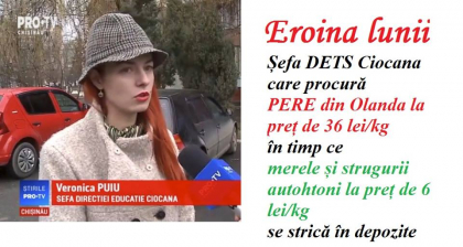 Sefa Directiei educatie din sectorul Ciocana, data afara din functie dupa ce a cumparat pere din Olanda in plina campanie de promovare a produselor autohtone. Codreanu: "Sistemul Primariei sufera de o invazie de plosnite" - FOTO