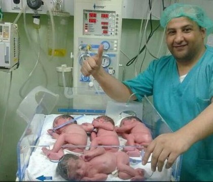 Minunea dintr-un spital palestinian. O mama a adus pe lume cvatrupleti, in plin razboi intre Israel si Hamas