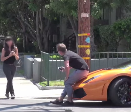 Noua farsa cu Lamborghini pe internet. Tanara din imagini nu se astepta la o asemenea continuare. VIDEO