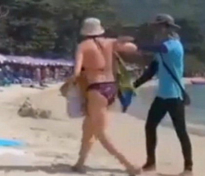 Scandal pe o plaja din Thailanda. De ce a fost imbrancita si gonita o turista venita din Rusia Scandal pe o plaja din Thailanda. De ce a fost imbrancita si gonita o turista venita din Rusia
