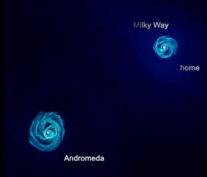 Prima simulare a "Apocalipsei". Cum va arata sfarsitul lumii, atunci cand Andromeda va intra in coliziune cu Calea Lactee