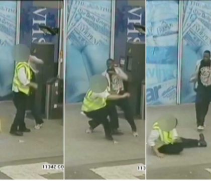 L-a daramat cu un singur pumn. Incidentul a avut loc la o statie de tren din Londra. VIDEO