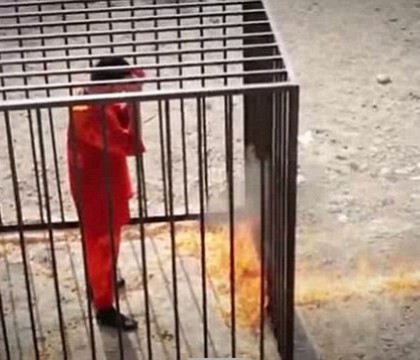 O campanie impotriva violentelor din Siria reproduce scena mortii pilotului iordanian, dar cu copii inchisi in custi O campanie impotriva violentelor din Siria reproduce scena mortii pilotului iordanian, dar cu copii inchisi in custi