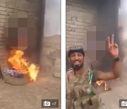 Terorist al Statului Islamic, capturat de irakieni, ars de viu. Filmarea care circula pe retelele de socializare