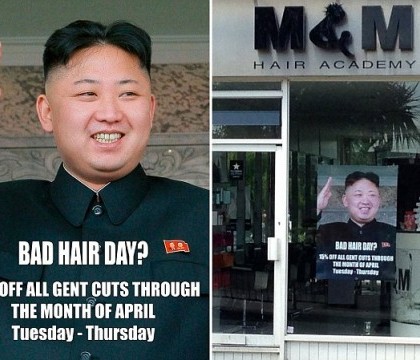Un britanic a folosit imaginea lui Kim Jong-un pentru a-si promova coaforul. Ce s-a intamplat la scurt timp