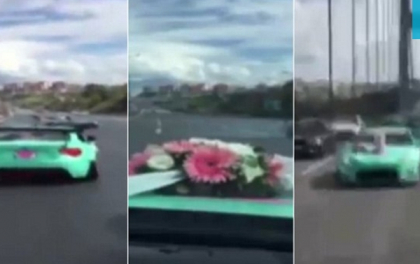 Un convoi cu masini de lux de la o nunta din Turcia blocheaza o autostrada aglomerata. Ce fac in fata mirilor cativa invitati - VIDEO 
