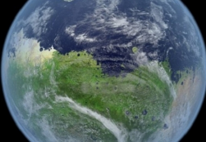 Planeta Marte, plina de verdeata si acoperita de oceane. Cum a fost realizata aceasta poza