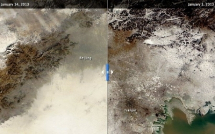 Din cauza poluarii, orasul Beijing nu mai poate fi vazut de catre satelitii NASA Din cauza poluarii, orasul Beijing nu mai poate fi vazut de catre satelitii NASA