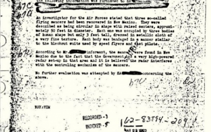 FBI rupe tacerea in cazul celui mai controversat document din arhiva, legat de extraterestri
