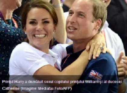 Printul Harry a dezvaluit sexul copilului printului William si al ducesei Catherine Printul Harry a dezvaluit sexul copilului printului William si al ducesei Catherine