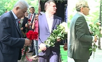 Voronin recita in rusa la bustul lui Eminescu, Ghimpu - singur cuc. Cum a fost comemorat poetul