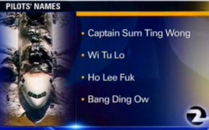 Gafa unui post TV american: gluma rasista facuta la adresa pilotilor dintr-un grav accident aviatic Gafa unui post TV american: gluma rasista facuta la adresa pilotilor dintr-un grav accident aviatic