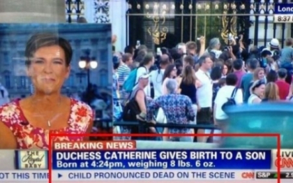 Gafa facuta de CNN in momentul in care Kate Middleton a nascut. Ce a aparut pe TV Gafa facuta de CNN in momentul in care Kate Middleton a nascut. Ce a aparut pe TV