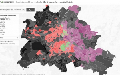 Harta noului "zid al Berlinului". Cum s-au impartit voturile in capitala Germaniei Harta noului "zid al Berlinului". Cum s-au impartit voturile in capitala Germaniei