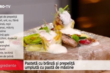 Pasteta cu branza si prepelita umpluta cu pasta de masline