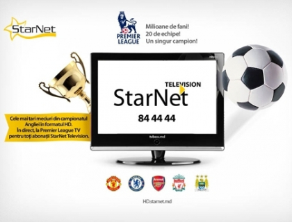 Zile pline de fotbal cu Premier League TV, in format HD,
la StarNet Television (P)
Zile pline de fotbal cu Premier League TV, in format HD,
la StarNet Television (P)
