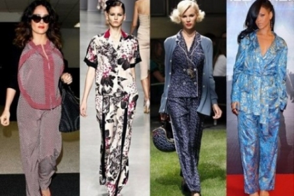 Tendinta noncomformista - vedete precum Salma Hayek sau Rihanna combina tocurile cu ...pijama!