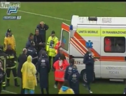 Imagini cutremuratoare in Italia. Piermario Morosini a murit chiar pe terenul de fotbal, in timpul unui meci Imagini cutremuratoare in Italia. Piermario Morosini a murit chiar pe terenul de fotbal, in timpul unui meci