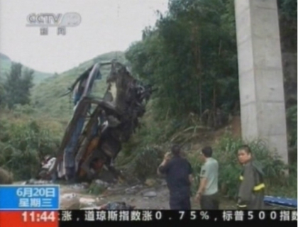 Grav accident de circulatie in China! Un autobuz s-a prabusit intr-o prapastie! 17 morti Grav accident de circulatie in China! Un autobuz s-a prabusit intr-o prapastie! 17 morti